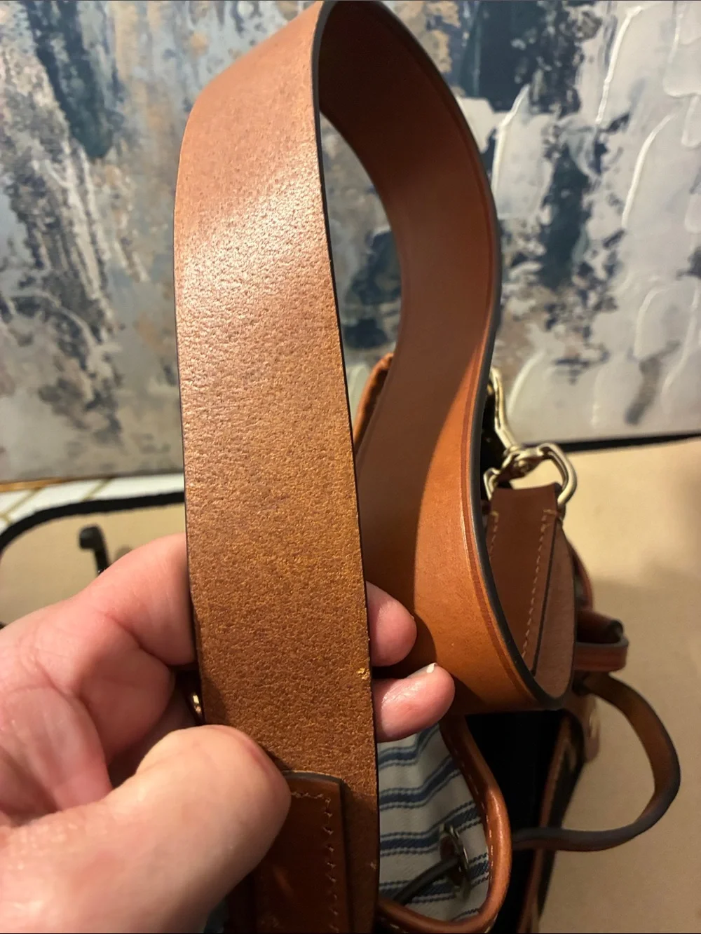 EUC  Dooney & Bourke Wayfayer Black Shoulder Bag with Tan Leather Trim